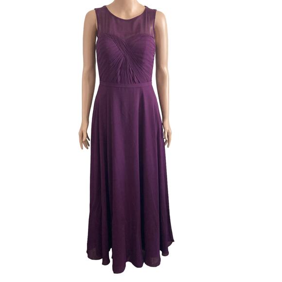 Azazie Halter Dress Womens 4 Purple Grape Long Gown Formal Floor Length - Picture 13 of 13